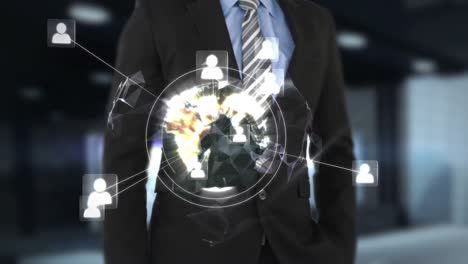 Businessman-using-futuristic-interface-screen
