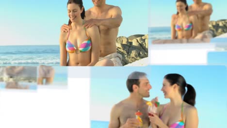 Montage-of-a-young-couple-having-fun-on-the-beach