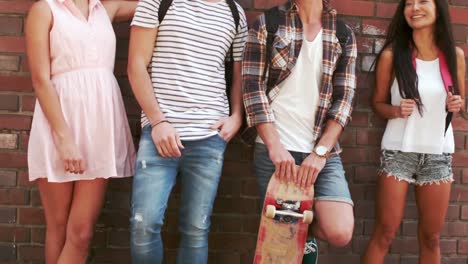 Smiling-hipster-friends-standing-together