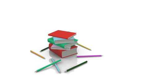 Animation-of-pens-and-books