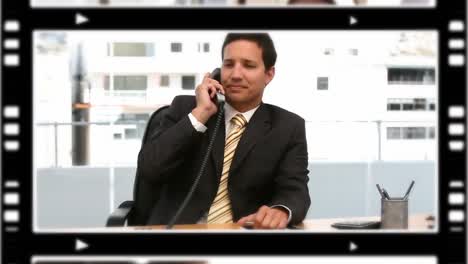 Montage-of-business-people-talking-on-the-phone