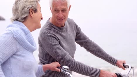 Älteres-Paar-Mit-Fahrrädern