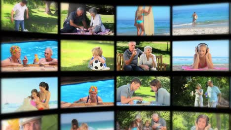 Montage-of-people-relaxing-outdoors