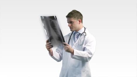 Arzt-Schaut-Sich-Ein-Röntgenbild-An
