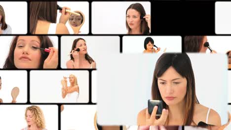 Montage-of-women-putting-make-up