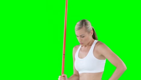 Sportswoman-preparing-to-javelin-throw-