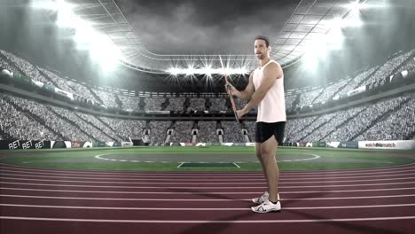 Male-athlete-about-to-throw-a-javelin