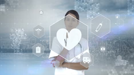 Doctor-touching-virtual-digital-interface-screen