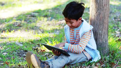 Boy-using-digital-tablet