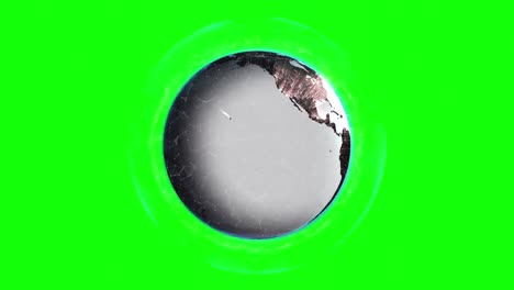 Globusanimation-Vor-Grünem-Bildschirm