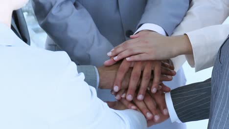 Close-up-of-international-people-with-hands-together