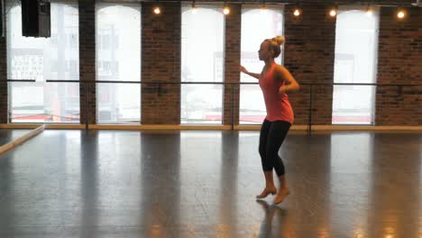 Woman-practicing-a-tap-dance