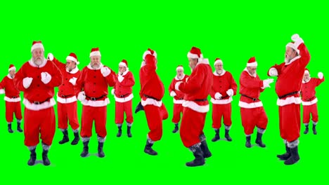 Grupo-De-Santa-Claus-Bailando