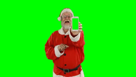 Weihnachtsmann-Benutzt-Mobiltelefon