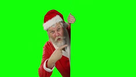 Überraschter-Weihnachtsmann-Winkt-Mit-Der-Hand-Auf-Grünem-Bildschirm