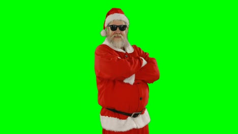 Weihnachtsmann-Posiert-Mit-Sonnenbrille