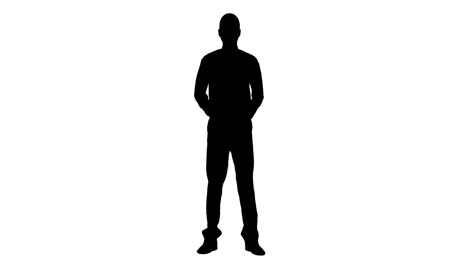 Silhouette-of-businessman-standing-with-hands-behind-back