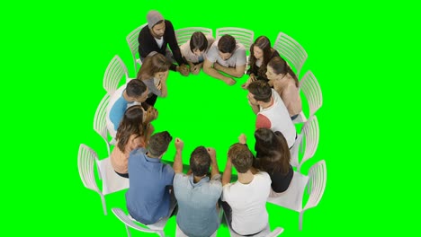 Gruppe-Von-Unternehmensleitern,-Die-In-Einer-Besprechung-Diskutieren
