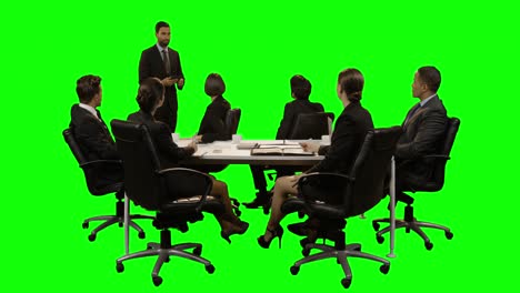 Team-Von-Unternehmensleitern,-Die-In-Einer-Besprechung-Diskutieren