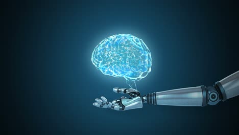 Roboterhand-Präsentiert-Digitales-Menschliches-Gehirn