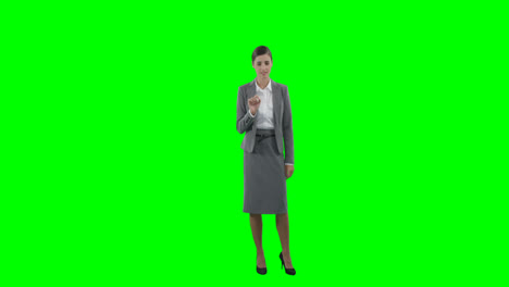 Geschäftsfrau-Berührt-Futuristischen-Digitalen-Bildschirm