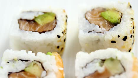 Sushi-served-on-tray-