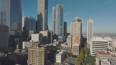 An-aerial-view-of-Northwest-Downtown,-including-the-JP-Morgan-Chase-Tower,-The-Texas-Tower,-609-Main,-and-811-Main,-in-Houston,-Texas