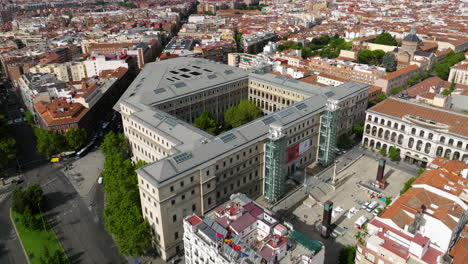 Aerial-View-Of-Museo-Nacional-Centro-de-Arte-Reina-Sofía-In-Madrid,-Spain