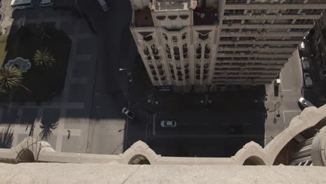 Looking-down-at-Independence-Plaza-in-Uruguay-from-rooftop-of-Palacio-Salvo-Tower