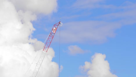 Nahaufnahme-Eines-Kranichs-Vor-Einem-Bewölkten-Himmel