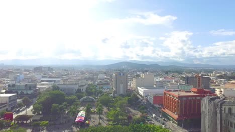 Central-plaza-in-Guatemala-City-during-day-time,-the-national-flag-waving