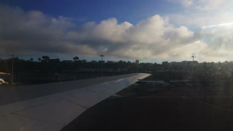 Airplane-taxing-in-João-Paulo's-II-airport-in-the-city-of-Ponta-Delgada-in-São-Migel's-island-in-the-Azores