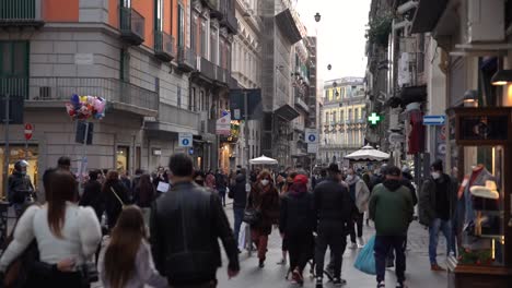 People-Walking-in-The-Street-During-Pandemic-in-Napoli-Italy