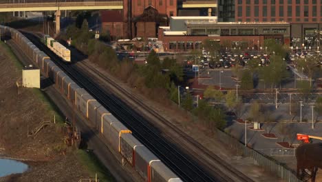 An-aerial-view-of-the-industrial-area-of-the-Bethlehem-Steel-stacks-in-Pennsylvania-on-a-sunny-day