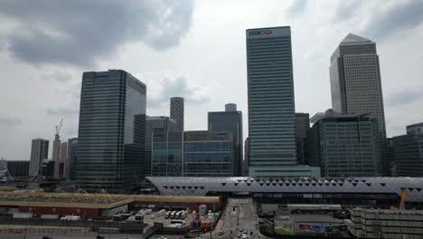 Canary-Wharf-financial-district-London-UK-drone-aerial-view