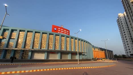 View-of-Metro-station-Kavi-Subhash-in-Kolkata,-India