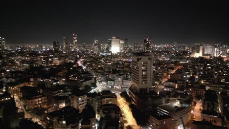 Abendansicht-Der-Wolkenkratzer-Von-Tel-Aviv-Vom-Mittelmeer-Aus