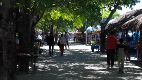 Local-vendors-selling-produce-including-fish-and-coconuts-at-Beloi-market-on-Atauro-Island,-Timor-Leste,-Southeast-Asia