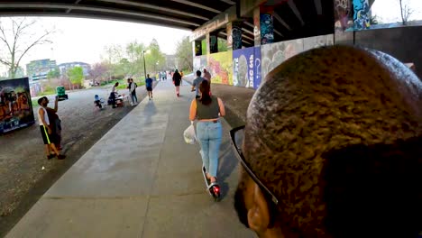 POV-of-an-Africans-Americana-riding-an-electric-scooter-through-the-beautiful-Atlanta-area