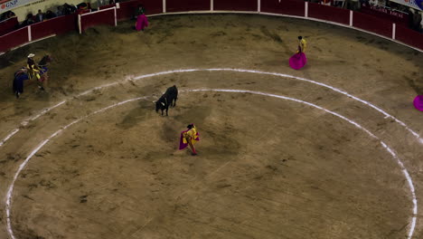 Vista-Aérea-De-Un-Evento-Taurino-En-La-Feria-San-Marcos-En-Aguascalientes,-México