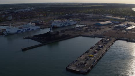 Cruise-Terminal-At-The-Harbour-Of-Ystad,-Skane-Sweden