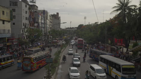 Una-Calle-Concurrida-De-La-Ciudad-De-Dhaka-Ubicada-En-El-Círculo-Mirpur-10--Atasco-De-Tráfico-De-La-Ciudad-De-Dhaka-material-De-Archivo-De-Alta-Calidad-4k-capital-De-Bangladesh