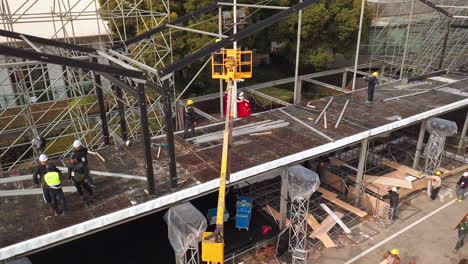 Aerial-Shot-of-Contruction-Workers-Building-Project