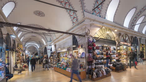 Lapso-De-Tiempo-De-Las-Tiendas-Del-Gran-Bazar-De-Estambul,-Turquía