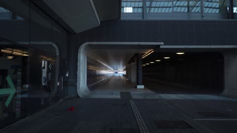 Empty-pedestrian-walking-and-bicycle-tunnel-at-Central-Station-during-Covid-19-pandemic-lockdown