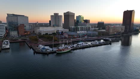 Sunrise-over-Norfolk-waterside-on-Elizabeth-River