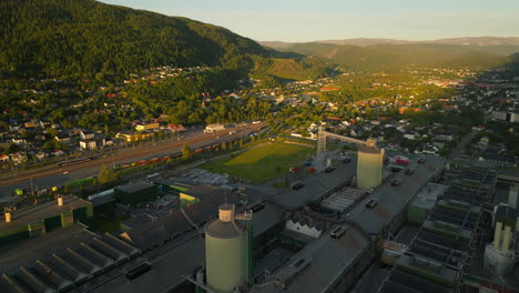 Helgeland-industrial-park-in-Mosjoen,-Norway