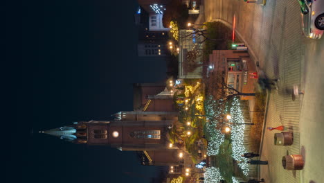 Myeongdong-Cathedral-Night-Time-Lapse-in-Seoul.-Vertical