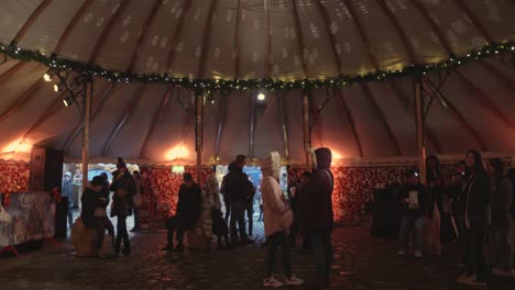 Zelt-Während-Der-Weihnachtszeit-Im-Burgviertel-In-Dublin,-Irland