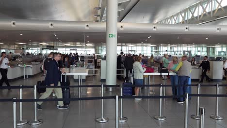 Security-check-area-at-Brussels-Airport-in-Zaventem,-Belgium